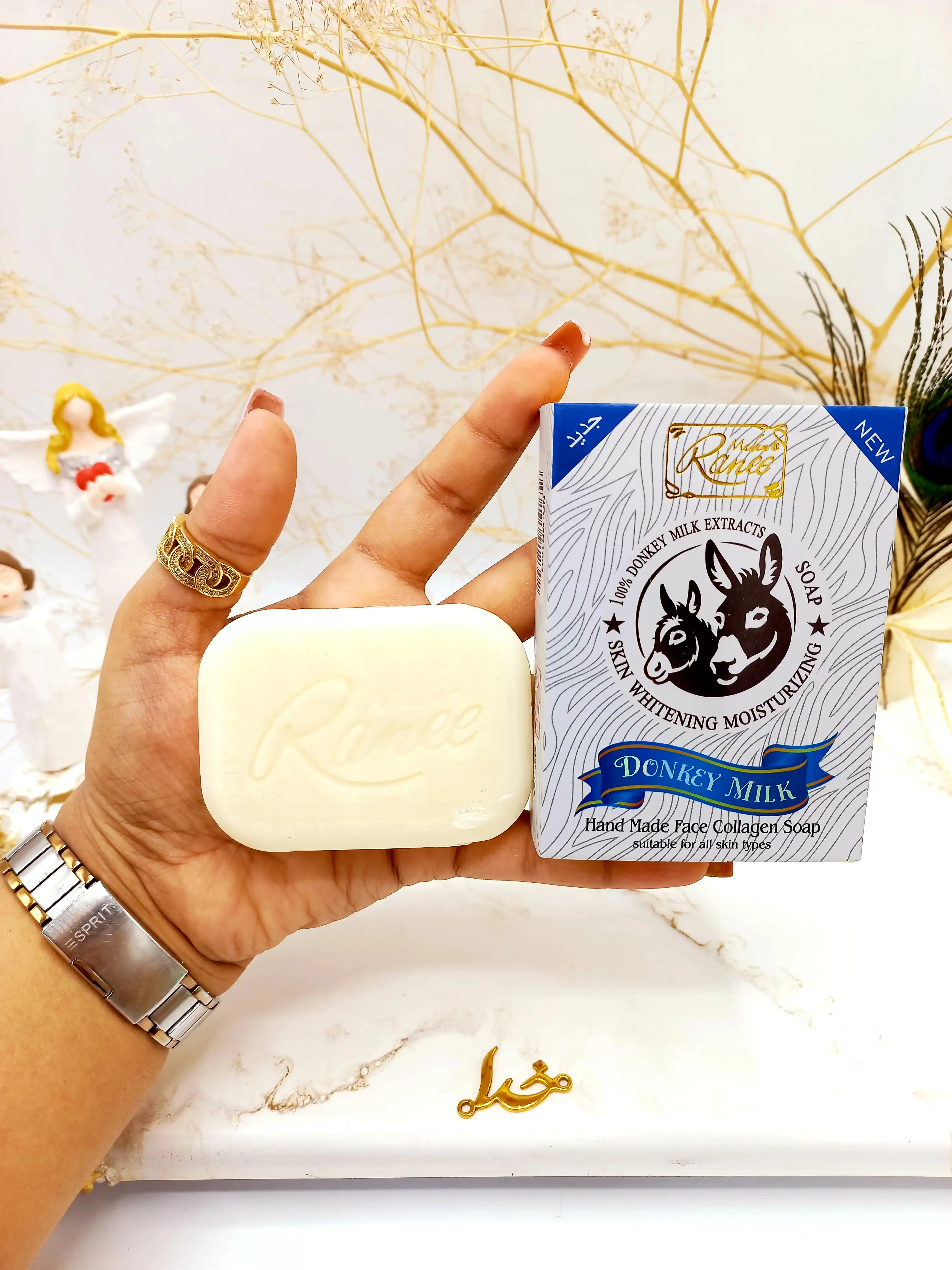 صابون سفیده کننده و کلاژن ساز دست و صورت شیر الاغ رنه Ranee کد 1691