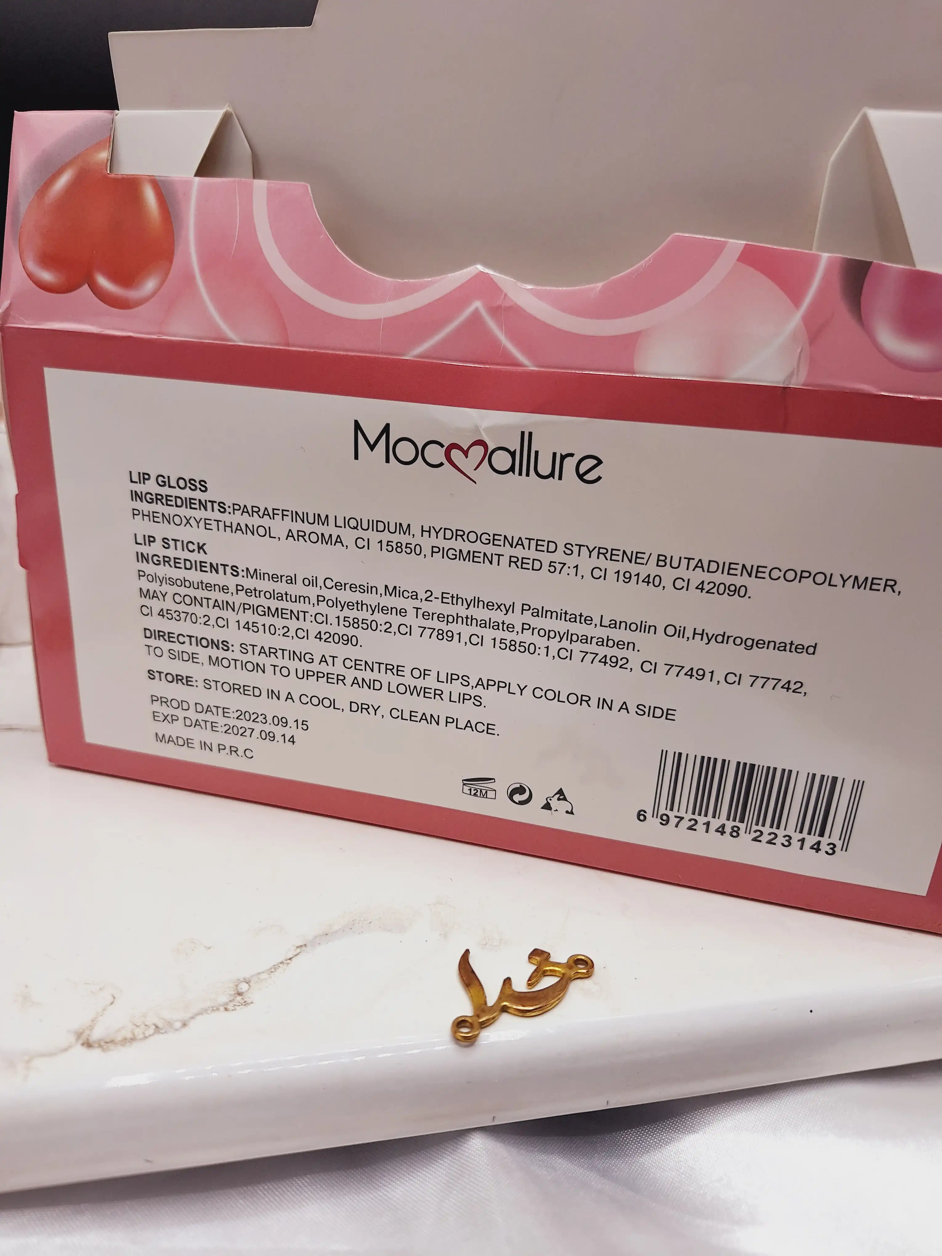 لیپ گلاس و بالم لب همراه با کش مو موکالره Mocallure کد Moc 314