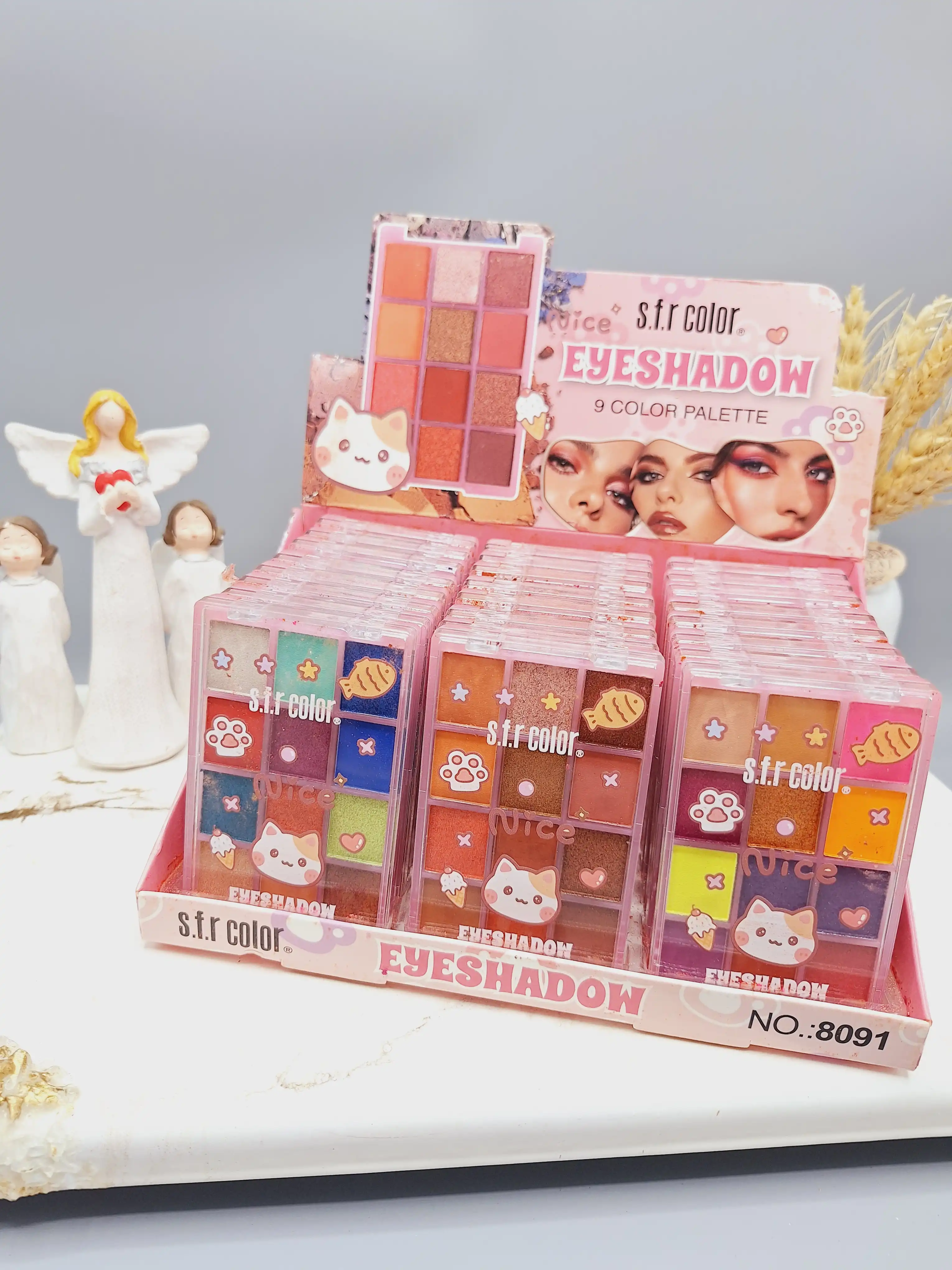 پالت سایه چشم مات و شاین 12 تایی طرح گربه کد 8091