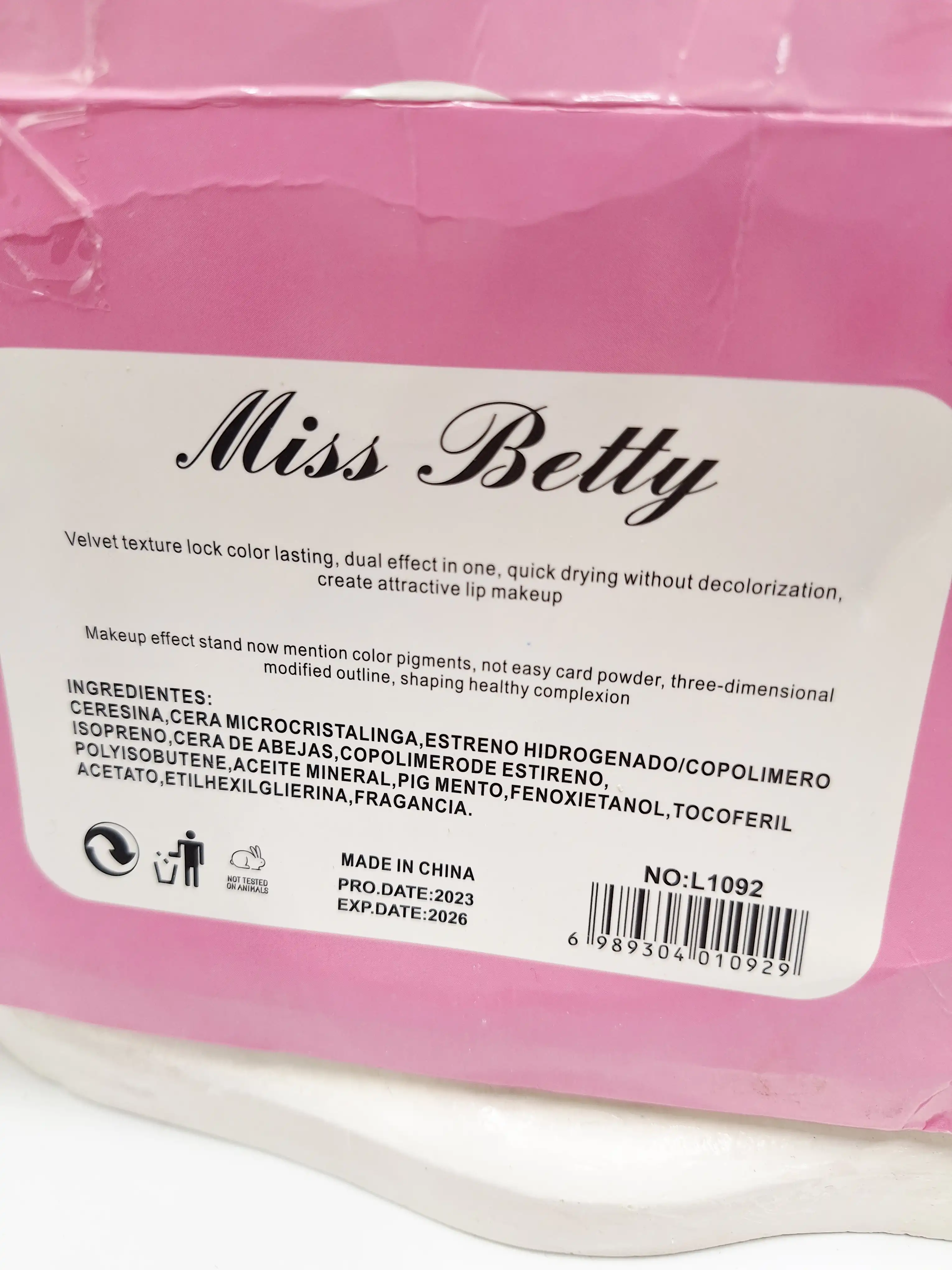 برق لب حرارتی گلیتری خرگوشی برند Miss Belly کد 1092