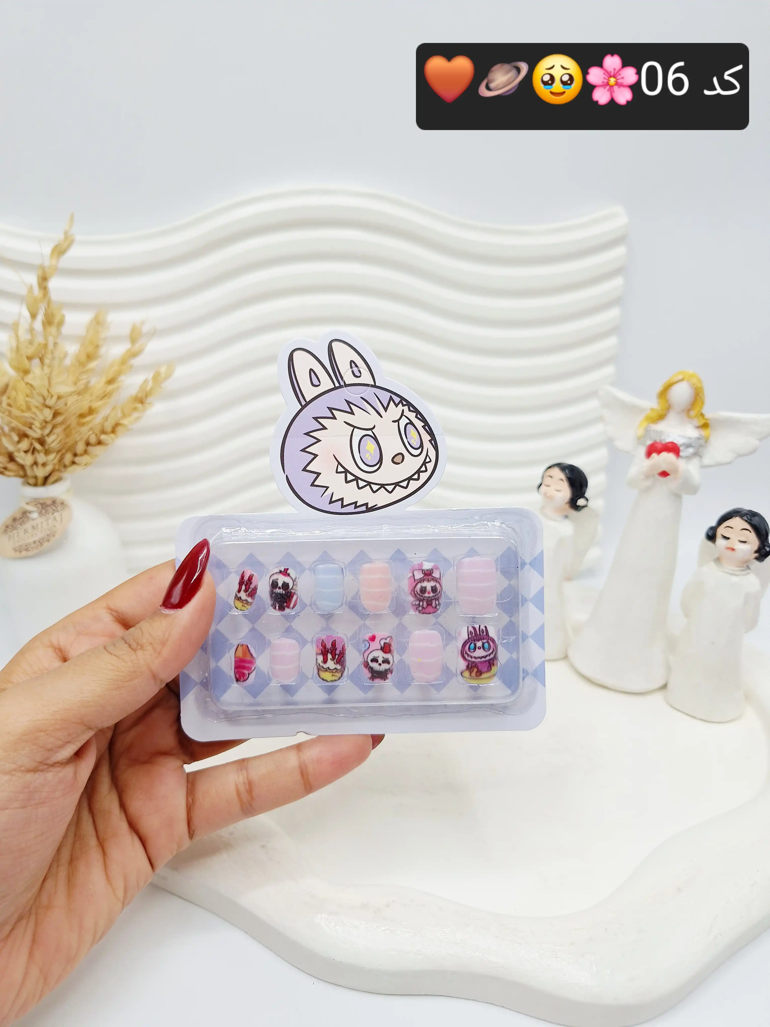 ناخن مصنوعی لبوبو سایز بچگانه کد 1984