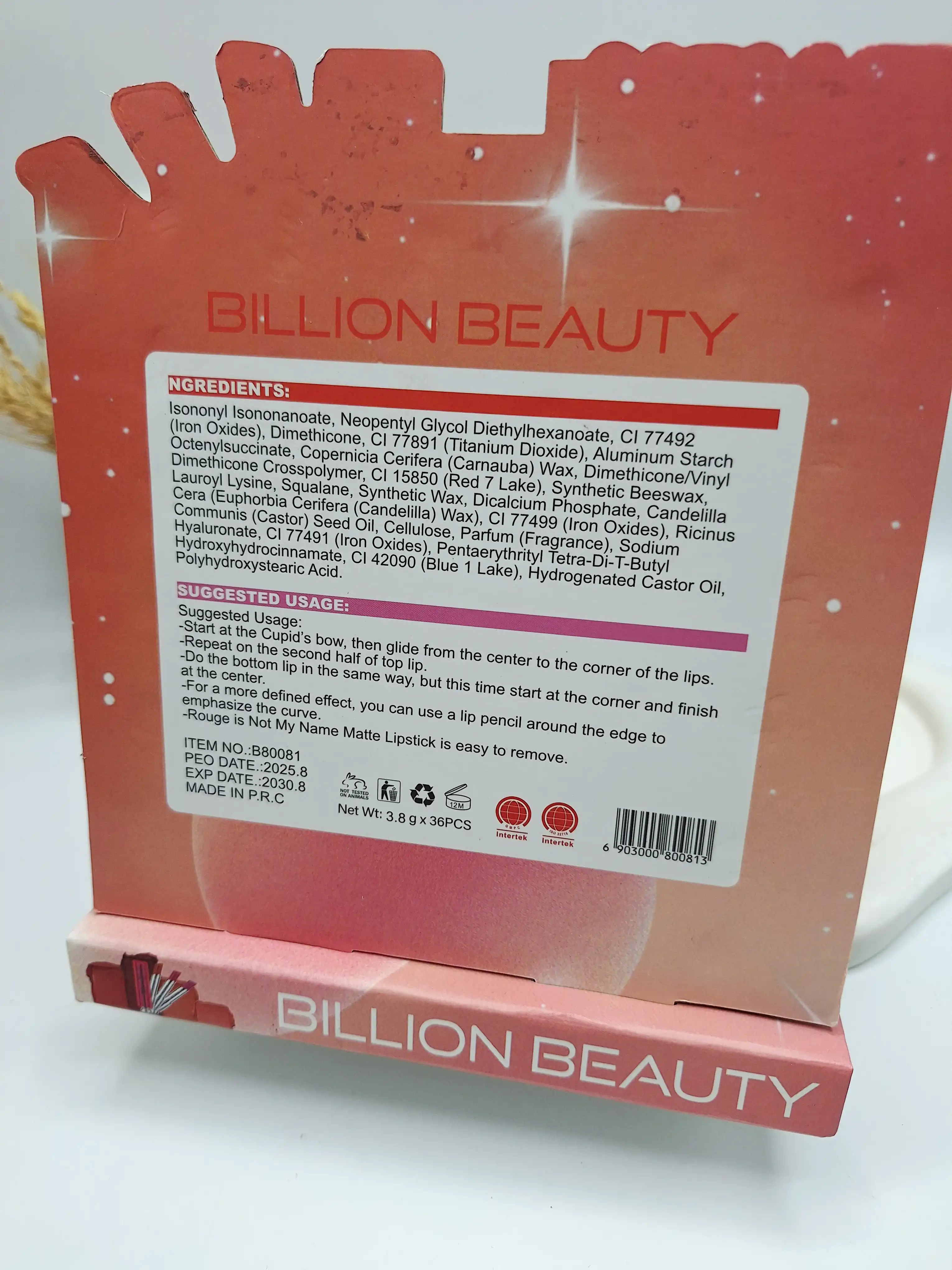 رژلب طرح دیور برند بیلیون  | BILLION کد 80081