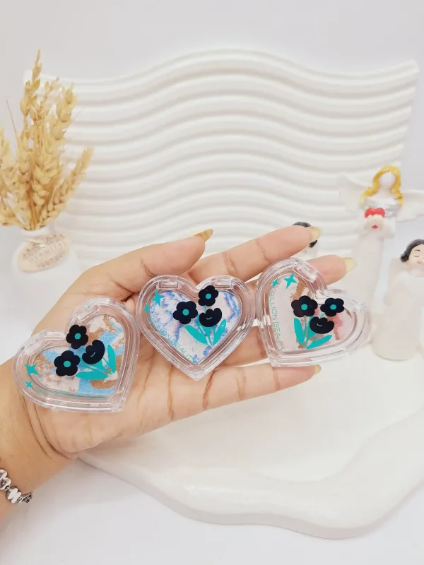 هایلایتر دو رنگ طرح قلب و گل برند BILLION BEAUTY کد 10078